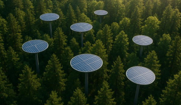 درختان خورشیدی در جنگل| فراز سولار