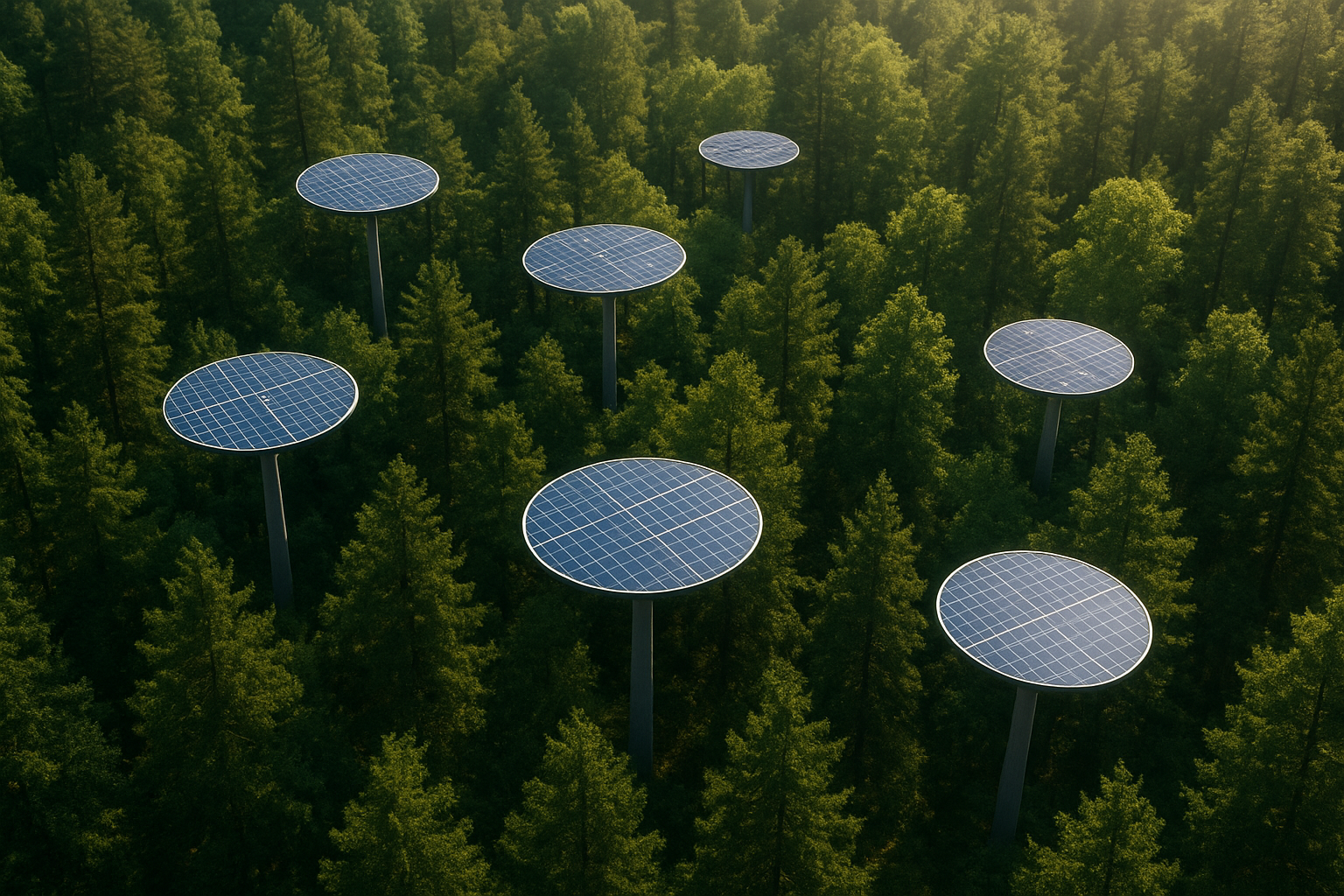 درختان خورشیدی در جنگل| فراز سولار